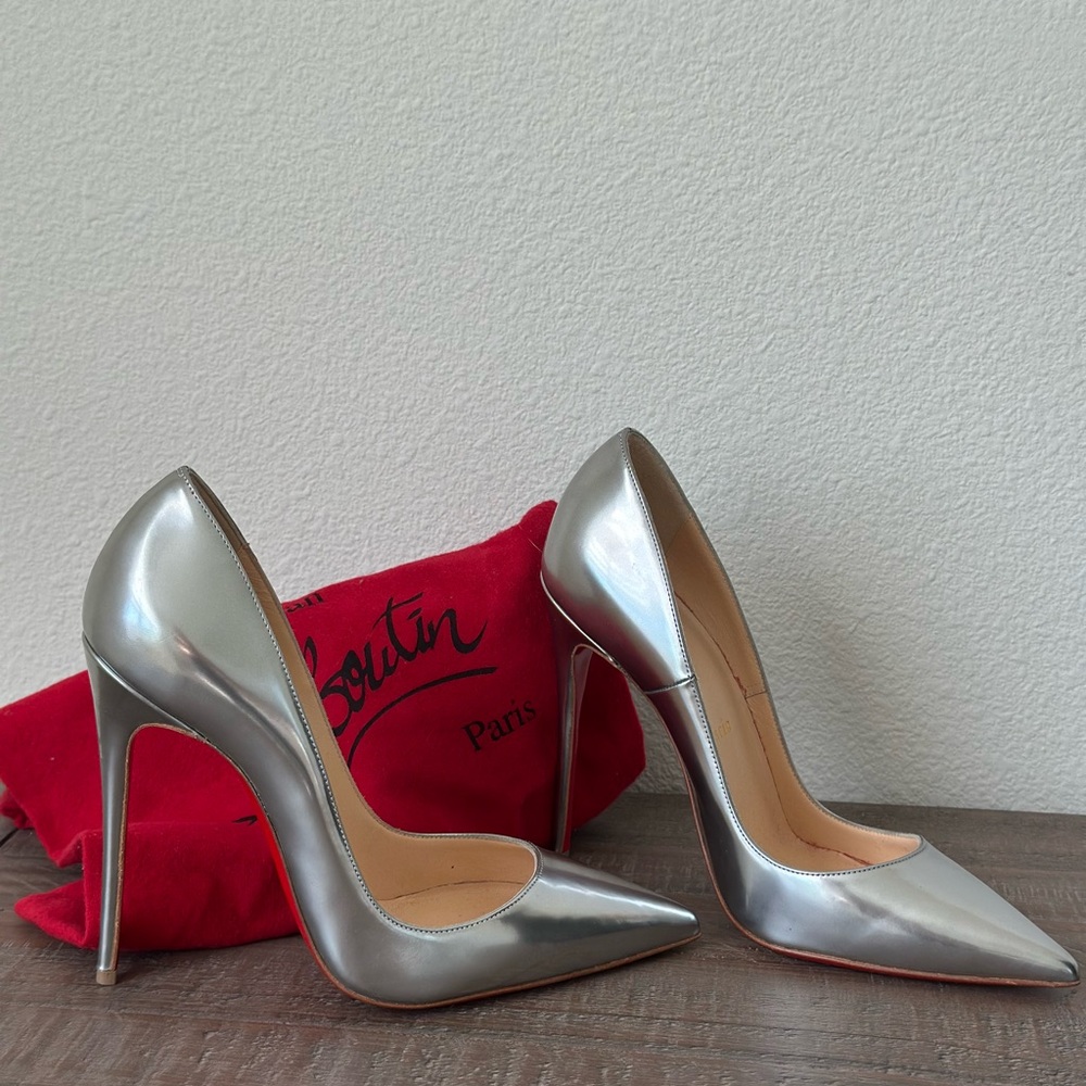 Christian Louboutin Silver Stiletto Heels
